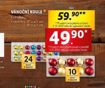 Lidl Vánoční koule nabídka