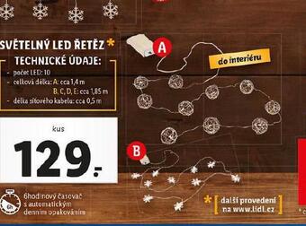 Lidl Světelný led řetěz nabídka