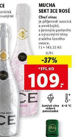 Lidl Mucha sekt ice rosé nabídka