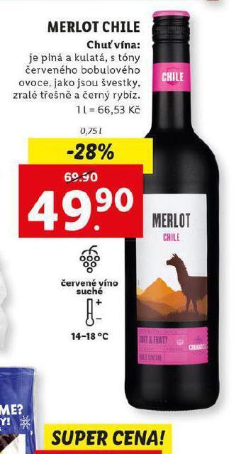 Lidl Merlot chile nabídka