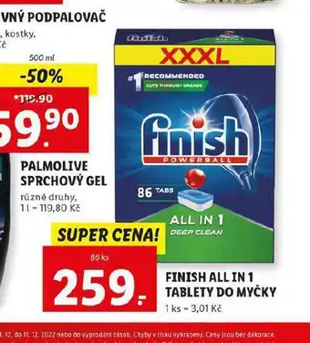 Lidl Finish all in 1 tablety do myčky nabídka