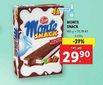 Lidl Monte snack nabídka