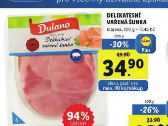 Lidl Delikatesní šunka vařená nabídka