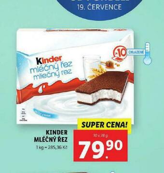 Lidl Kinder mléčný řez nabídka