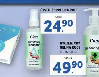 Lidl Cien čistící sprej na ruce nabídka