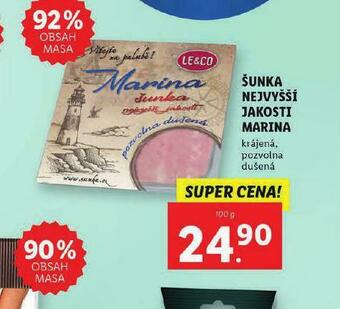 Lidl Šunka nejvyšší jakosti marina nabídka