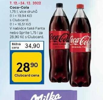 Tesco Coca cola, fanta, sprite nabídka