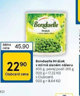 Tesco Bonduelle hrášek nabídka