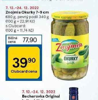 Tesco Znojmia okurky nabídka