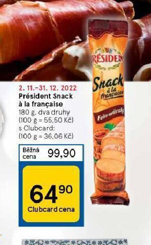 Tesco Président snack á la francaise nabídka