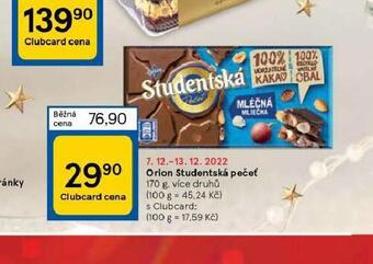 Tesco Orion studentská pečeť nabídka