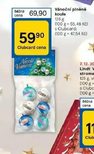 Tesco Vánoční plněné koule nabídka