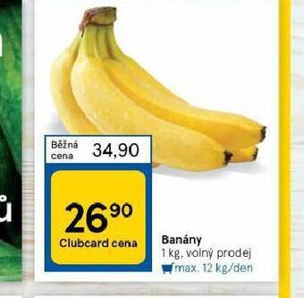 Tesco Banány nabídka