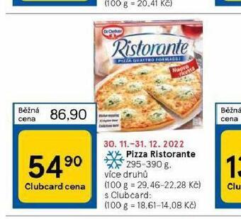 Tesco Pizza ristorante nabídka