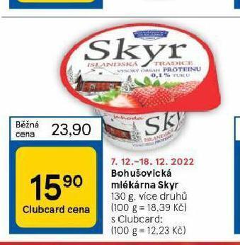 Tesco Bohušovická mlékárna skyr nabídka