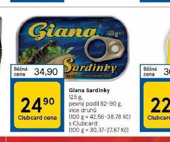 Tesco Giana sardinky nabídka