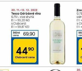 Tesco Tesco odrůdové víno nabídka