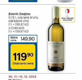 Tesco Znovín znojmo nabídka