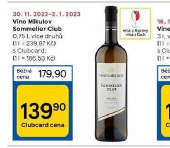 Tesco Víno mikulov sommelier club nabídka