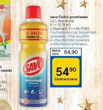 Tesco Savo čistící prostředek nabídka