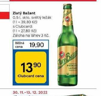 Tesco Pivo zlatý bažant nabídka