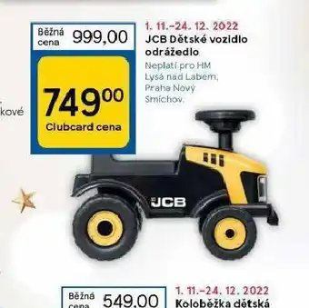 Tesco Jcb dětské vozidlo odrážedlo nabídka