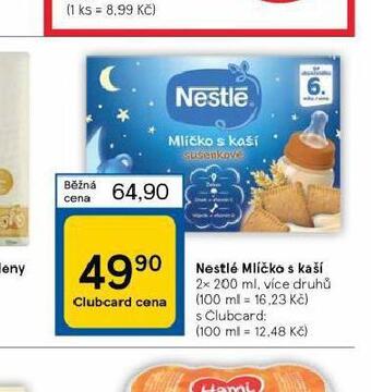 Tesco Nestlé mlíčko s kaší nabídka