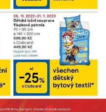Tesco Dětská ložní souprava tlapková patrola nabídka