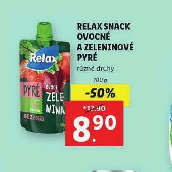 Lidl Relax snack ovocné a zeleninové pyré nabídka