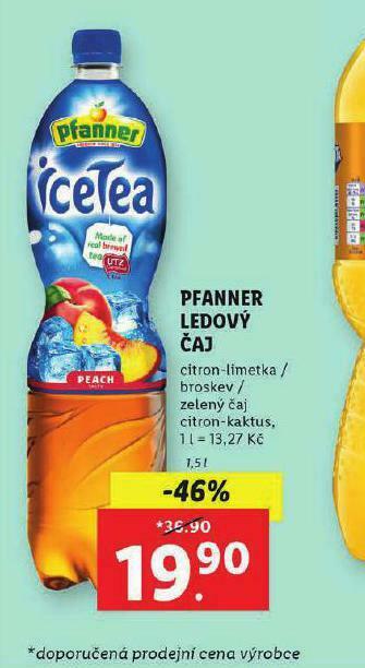 Lidl Pfanner ledový čaj nabídka