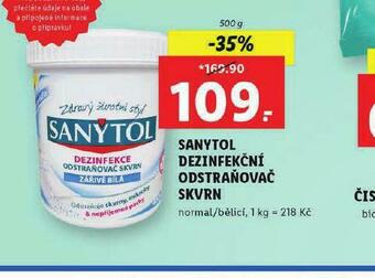 Lidl Sanytol dezinfekční odstraňovač skvrn nabídka