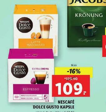Lidl Nescafé dolce gusto kapsle nabídka