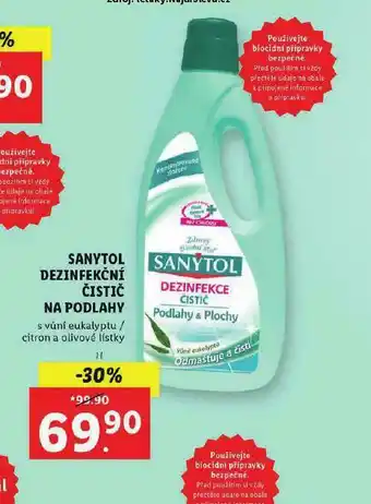 Lidl Sanytol dezinfekční čistič podlahy nabídka