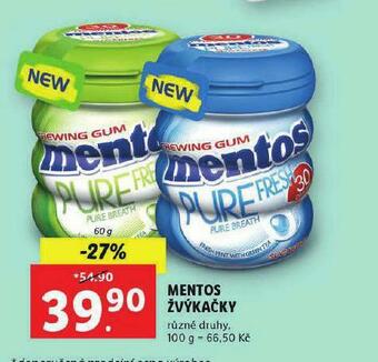 Lidl Mentos žvýkačky nabídka