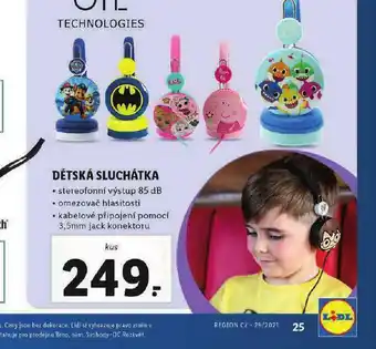 Lidl Dětská sluchátka nabídka