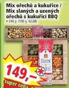 Norma Mix ořechů a kukuřice / mix slaných a uzených ořechů s kukuřici bbq 240 g nabídka