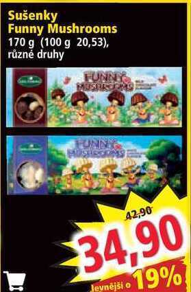 Norma Sušenky funny mushrooms 170 g nabídka