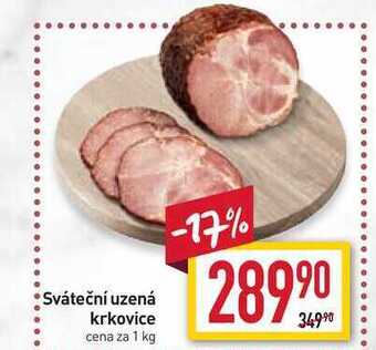 Billa Sváteční uzená krkovice cena za 1 kg nabídka