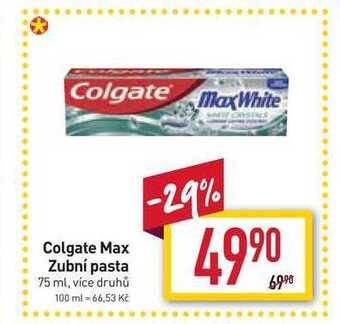 Billa Colgate max zubní pasta 75 ml nabídka