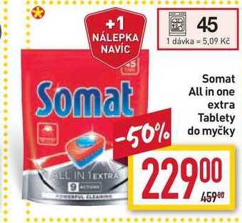 Billa Somat all in one extra tablety do myčky 45 dávek nabídka