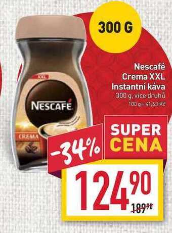 Billa Nescafé crema xxl instantní káva 300 g nabídka