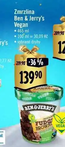Albert Zmrzlina ben & jerry's vegan • 465 ml nabídka