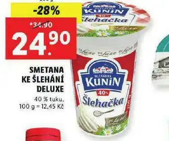 Lidl Kunín smetana ke šlehání 40% nabídka
