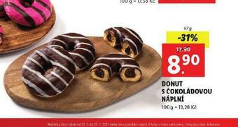 Lidl Donut s čokoládovou náplní nabídka