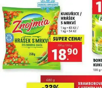 Lidl Kukuřice / hrášek s mrkví nabídka