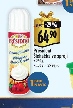 Albert Président šlehačka ve spreji nabídka