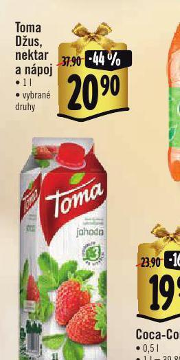 Albert Toma džus, nektar a nápoj nabídka