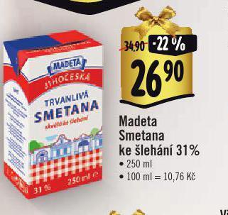 Albert Madeta smetana ke šlehání 31% nabídka