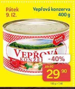 Kubík potraviny Česká cena vepřová konzerva 400 g nabídka