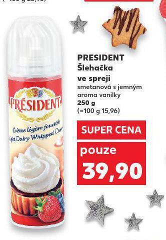 Kaufland President šlehačka ve spreji nabídka